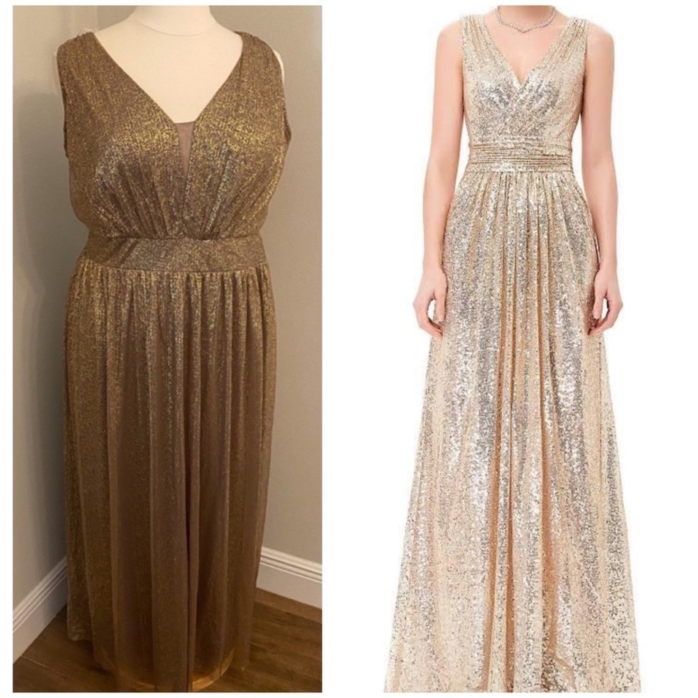 Candalite Gold Formal Full Length Dress